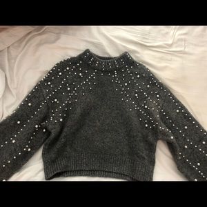 Zara pearl cropped sweater